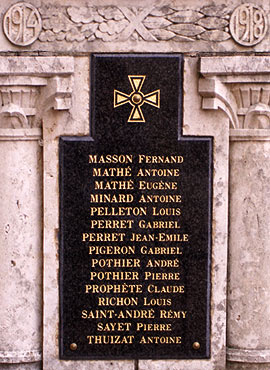Le monument aux morts de Sanssat